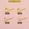 Brinco de Prata Esterlina S925 Base Cônica com Zircônia e Pérola Acessórios para Brincos DIY Feitos à Mão Tarraxa de Lóbulo Banhado a Ouro