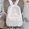 Mochila escolar rosa suave para niñas, estilo japonés, nueva mochila de moda de alta estética estilo universitario cielo estrellado, bolsa ligera de doble hombro para secundaria y preparatoria