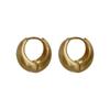 Pendientes de botón trapezoidales en forma de L con forma de aguja de plata galvanizada en oro auténtico, pendientes de lujo ligeros de moda de Corea del Sur, pendientes de anillo lisos de estilo metálico.