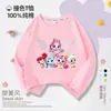 Camiseta Adorável de Desenho Animado Fofa para Meninas com Manga Longa, Blusa Infantil com Gola Redonda Estampada para Primavera/Outono, Roupa Soltinha para Meninas 8