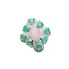 Anillos Populares de Piedras Naturales Múltiples al por Mayor de Fábrica Plata S925 Incrustados con Piedras Principales 3*3+5*7, Venta Directa desde Fábrica de Joyería