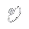Anel de Floco de Neve Amor Diamante Moda Feminina Simples Zircônia Anel Aberto de Dedo Simulação Moissanita Anel de Diamante de Proposta