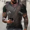 Camiseta Nueva Transfronteriza Degradado Ropa de Trabajo Estampado Creativo de Patrón Talla Grande Holgada Esenciales Camiseta de Manga Corta
