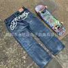 Nuevas Ventas Directas Estilo Americano desde el Extranjero, Jeans Personalizados con Pedrería Caliente, Pantalones Casuales Sueltos de Moda Japonesa High Street, Unisex