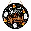 Placa de Madeira de Gato Engraçado para Halloween Transfronteiriça Estilo Americano Abóbora Gato Preto Decoração Atmosfera Festiva Artesanato