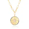 Amazon Luna Dorada Estrella León Ojo Maligno Colgante Collar Cadena de Clip Europea y Americana Medalla Regalo de Cumpleaños