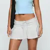 2026 Falda Corta Deportiva de Yoga Tenis Estilo Americano de Cintura Baja Ebay, Falda de Línea A Moda de Color Sólido con Cordón