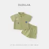 [100% Algodón] Conjunto de Camisa para Niños Dudu, Top de Manga Corta de Verano para Bebés, Ropa de Verano Delgada para Niños