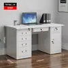 Escritorio de Acero Oficina Escritorio de Computadora Hierro con Cajón con Cerradura Ranura para Hostorio Escritorio de Escritura Doctor Escritorio Financiero