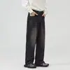 Calça Jeans Reta Vintage Estilo Americano para Homens, Calça Larga Dad Tendência Primavera Retro Emagrecimento Solta