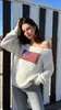 Site independente eBay suéter de malha branco confortável para primavera e outono feminino, estilo casual, versátil e simples, em estoque