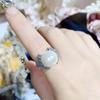 Anillo de compromiso de lujo con perla grande de camelia para mujer, chapado en oro, microincrustado con diamante de circonio, anillo de cuenta vintage barroco