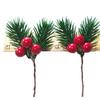 Decorações de Natal Transfronteiriças, Galhos Grandes e Pequenos de Pinheiro, Galhos com Frutas Vermelhas, Decorações de Pinhas, Galhos de Flores de Pinheiro de Natal