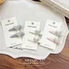 Pinza de pico de pato con forma de corazón de perla suave estilo coreano, pinza lateral de conejito linda y dulce, pinza para flequillo de niña, accesorio para el cabello al por mayor para mujeres