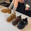 Zapatos Birkenstock para mujer de suela gruesa para aumentar la altura, nueva colección de otoño 2026, mocasines de estilo británico, zapatos planos de plataforma