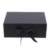Caja Plegable de una Pieza con Lazo Disponible, Caja de Regalo de Empaque Portátil con Tapa abatible y Cierre magnético, Caja Vacía para Regalo de Cumpleaños, Caja de Papel