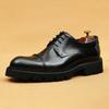 [vip para] agitar palillos caliente estilo británico formal negocios casual cuero de hombre zapatos de cuero de tres juntas suela gruesa