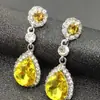 Brincos de cristal em forma de gota de água da moda Huailang brincos joias para senhoras Joker brincos de gota de água atacado