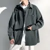 Camisa de Pana para Hombre, Top de Moda Estilo Coreano, Chaqueta Fresca para Primavera y Otoño, Camisa Larga de Manga Larga Suelta Estilo Hong Kong Japonés
