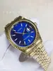 Reloj para Hombre Log de Cuarzo Banda Completa de Acero Dorado Reloj de Lujo Log Reloj Daisika Hombres