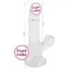 Jiuai dildo de cristal simulado para mujeres, dildo transparente, productos para adultos, juguetes sexuales