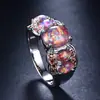 Anillo de estilo coreano transfronterizo de ópalo ópalo diamante oro rosa para mujer, anillo de temperamento versátil para todas las ocasiones, regalo de vacaciones