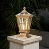 Farol de columna con energía solar para exteriores, impermeable, para patio, jardín, casa, villa, luz de pared para puerta cerrada, estilo chino