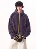 Sudadera con capucha de cárdigan de marca de moda retro americana con bloques de color para hombre y mujer, chaqueta de cárdigan casual holgada de otoño