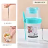 Tazas de Desayuno Explosiones Transfronterizas Taza de Ensalada Taza de Masón Salida Portátil Fruta y Verdura Comida Ligera con Tapa de Tenedor Taza Ácida