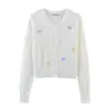 Cardigan de Punto con Bordado Floral y Textura Hueca, Estilo Europeo y Americano Transfronterizo, Nueva Moda Elegante para Mujer 2026, Venta al por Mayor