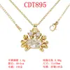 Collares al por mayor en stock para mujer, Serie Océano, Estrella de mar, Pulpo, Cangrejo, Colgante de caracola con microincrustaciones de cobre puro, Cadena para clavícula