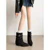 Nuevas botines de tobillo para mujer desmontables de doble uso con punta fina, elegantes y versátiles, perfectos para combinar con pantalones, en una paleta de colores de moda