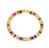Pulsera para Mujer de Comercio Exterior Kashi Color Pedrería Ajustable Tamaño Pulsera Color Diamante Cadena de Caja Corta Cobre Chapado con Oro de Retención de Color