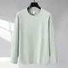 Protección Triple 10A Antibacteriana Manga Larga Suave Algodón Puro Impermeable, Resistente al Aceite, Resistente a las Manchas Camiseta de Manga Larga Cuello Redondo para Hombre, Camiseta Blanca para Vestir en Capas