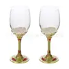 Liga de Zinco Taça de Vinho Tinto High-end Luxo Metal Goblet Vidro Utensílios para Vinho Acessórios para Casa Pacote com Dois