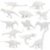 Set de Modelo Artificial Pintado de Embrión Blanco Coloreado DIY Estático de Plástico Overlord Triceratops Juguete Dinosaurio Modelo Blanco