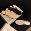 Versión de Piel de Oveja~Nuevas Sandalias Planas de Malla Hueca Elegantes para Mujer, Modelo Verano 2026