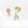 Colgante de jade de color 18k bañado en oro real con clip y hebilla, ideal para pulseras, collares y pendientes, accesorios con cuentas y hebilla.