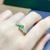 Anillo de Plata de Ley S925 con Esmeralda Natural Moda Diseño de Nicho Ovalado 5*7mm Anillo Soporte Vacío Venta al por Mayor