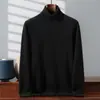 Suéter versátil 100% cachemira para hombre, cuello alto, grueso, color liso, jersey de punto de cachemira, adecuado para estudiantes jóvenes y de mediana edad, talla grande