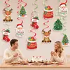 Decoração de Natal Transfronteiriça Feliz Natal Conjunto de Decorações Espirais Penduradas Formas de Enfeites para Decoração de Bolo