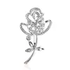 Broche de aleación de diamantes con corpiño de flores elegante, estilo coreano, retro dorado, combina con todo, accesorios de ropa para mujer