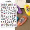 Nuevas pegatinas de uñas transfronterizas ins Halloween calavera hoja de arce de otoño calabaza festival fantasma calcomanías adhesivas para uñas