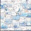 Pegatinas lindas de dibujos animados de gato para vaso de agua versión Q, adorable gatito, calcomanías frescas y sencillas para funda de teléfono, impermeables