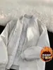 Chaqueta de béisbol acolchada cálida para trabajo, estilo americano para hombre, chaqueta de algodón engrosada con cuello alto, chaqueta