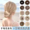Banda elástica para el cabello sintético estilo europeo y americano, anillo para el cabello lacio para mujeres, moño natural esponjoso y realista, fácil de peinar
