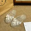 Populares accesorios para zapatos de gelatina japoneses y coreanos, decoraciones de zapatos de cristal transparente, dijes de flores de moda para zapatos DIY y hebillas para zapatos para mujer