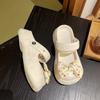 Lindas Pantuflas con Lazo para Mujer, Uso Exterior de Verano, Nuevos Zapatos de Playa de Suela Gruesa de Doble Uso 2025, Zuecos, Sandalias