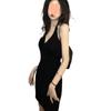 Dulce Chica Caliente Vestido Negro de Tirantes Halter para Mujer Primavera Verano 2025 Nuevo Ajustado Sin Espalda Slim Fit Bodycon Vestido Trendy