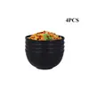 Tazón para Comer de Paja de Trigo Transfronterizo de 15 cm Tazón para Fideos Instantáneos de Dormitorio Tazón de Sopa de Plástico para el Hogar Tazón para Fideos Anticaídas para Jardín de Infancia